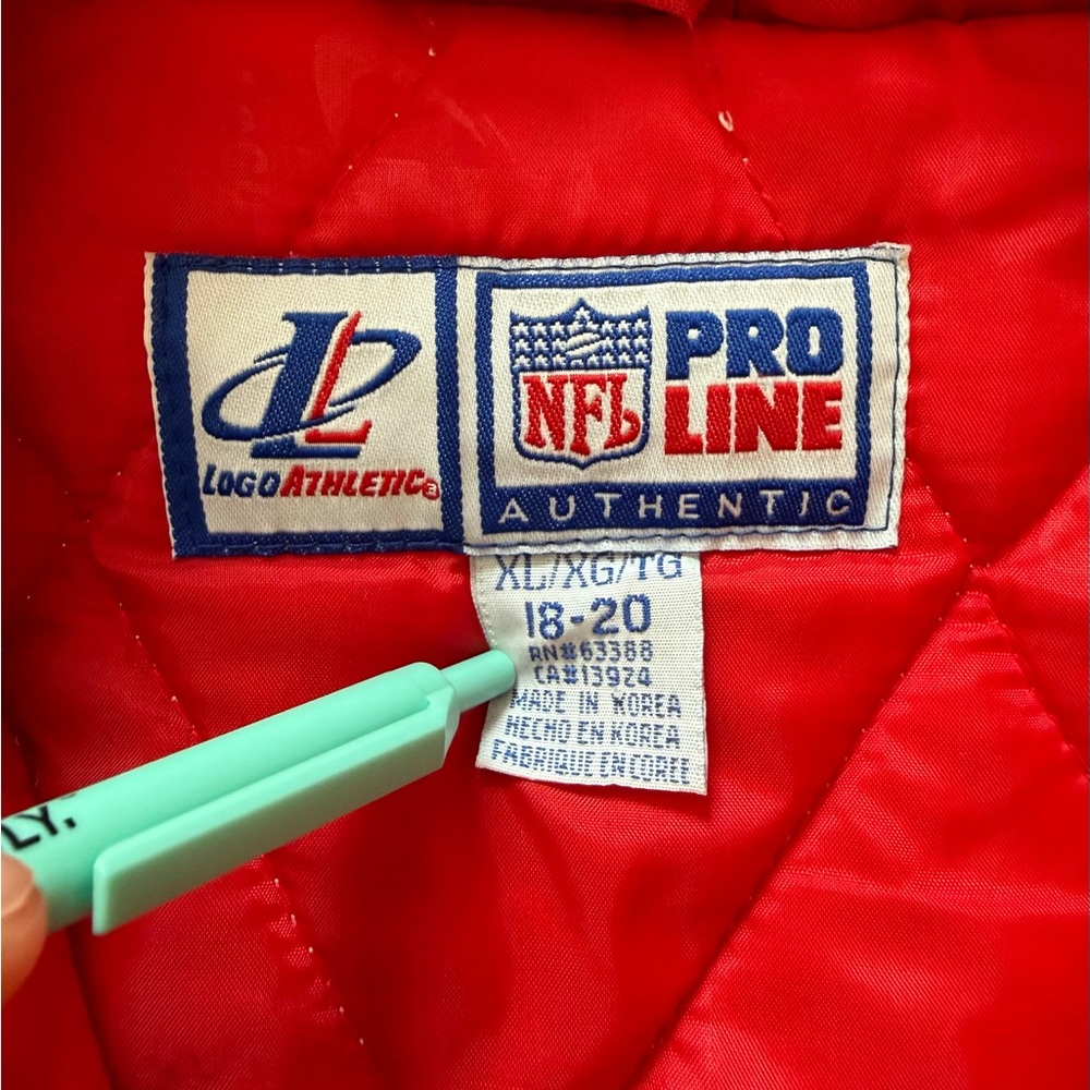 Vintage 90s Kansas City Chiefs NFL Pro Line Logo Athletic Jacket Youth XL Red - Picture 4 of 16